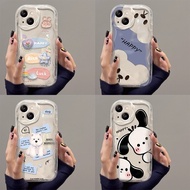 Transparent case cute dog cartoon sticker phone case for Samsung A12 5G S24 Ultra F14 4G M05 M12 F02