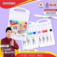 Greebel Acrylic Marker / Acrylic Marker 12 Colors / Greebel Acrylic Marker Single Head Gmas 12C