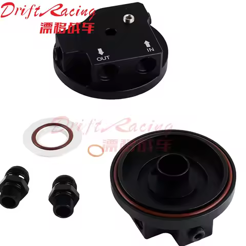 1set Engine Oil Filter Cap With Oil Cooler Fittings for BMW M50 S50 S52 S54 E36 E46 Aluminum adapter