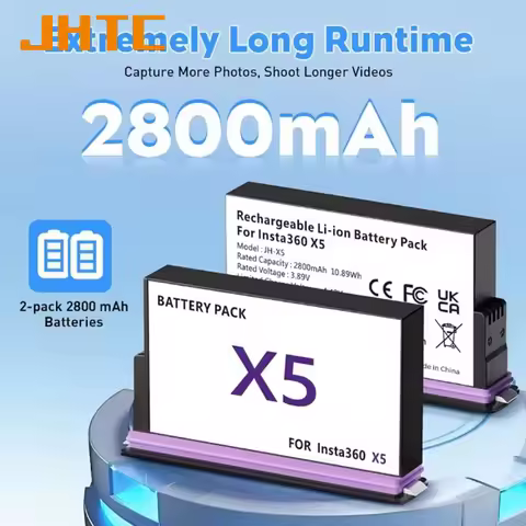 2800mAh Battery For Insta360 X5 Battery Camera 360 Panoramic Action Accessories Batteries For Insta 