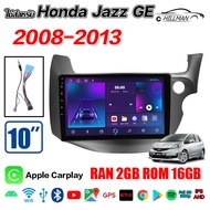 AO 🔥สินค้าขายดีอันดับ1🔥เครื่องเล่นหน้าจอ10นิ้ว ใช้สำหรับ HONDA JAZZ GE 2008-2013 จอแอนดรอยด์เชฟ ram4