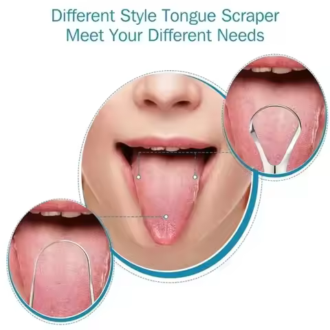 New Stainless Steel Tongue Scraper Removing Bad Breath Silver Tongue Scraping Brush Oral Care