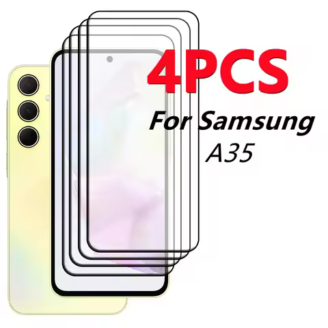 2/4PCS Screen Protector For Samsung A35 Glass Samsung Galaxy A35 Tempered Glass Full Cover Glue 9H P