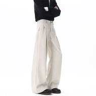 กางเกงขายาวทรงตรงสไตล์ Old Money ผ้าลินิน 3D จีบ