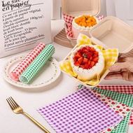 qiuwu2e 100Pcs Greaseproof Paper Liners Sandwich Wrapping Paper 7 Colors Wax Paper Sheets For BBQ Pi