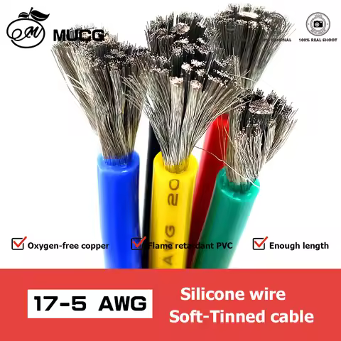 Silicone Wire Very Soft Power Electric Cable Multiple Colors Blue Green Yellow White 15 13 11 9 AWG 