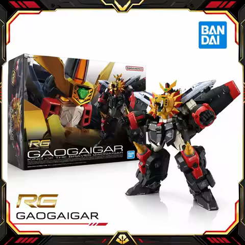 Bandai Original Real Grade RG GaoGaiGar The King of Braves GaoGaiGar Anime Action Figures Collectibl