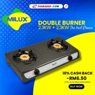 MILUX Gas Stove with 2 Burner Cooker Top