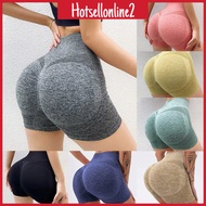 HOT_ Women HighWaist sports shorts women tight Peach hip-boosting Quick dry breathable fitness train