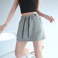 Large Size Women's Clothing 2025 Dress Gray Sports Short Skirt Women Spring Autumn Anti-glare High W