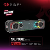 REDRAGON GS817 Soundbar Desktop Speaker 2.0 Channel Stereo Bluetooth 5.3 AUX 3.5mm RGB Light EQ Voic