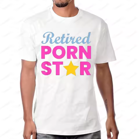 Retired Porn Star Graphic Printed Funny Naughty Adult Humor Retirement T-Shirt Casual Fashion Short 