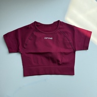 Dfyne Impact Womens Short Sleeve Crop Top Fitness Sportswear Quick Dry Polyester Fiber Original Labe