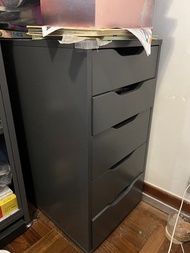 IKEA ALEX 黑色五層櫃桶櫃