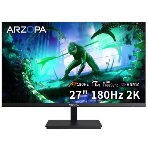 New ARZOPA 27 Inch Monitor 180Hz Gaming Monitor QHD 2K Monitor for PC, 2560*1440, Fast IPS, with Typ