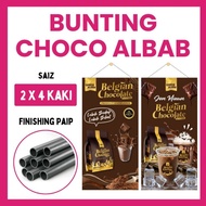 Bunting Choco Albab 2x4 Kaki Air Coklat Belgian Premium