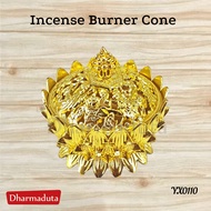 Incense Burner Cone Lotus Incense Burner Cone Diameter 9.5cm Brass