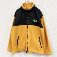 SUNTORY麥芽啤酒抓絨外套/羽絨服，黃色，L碼，古著