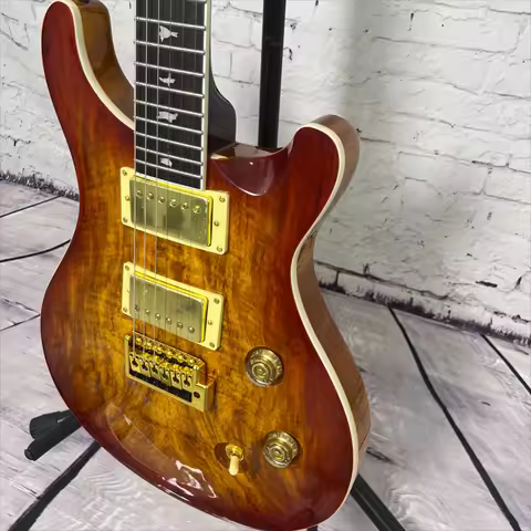 Free Delivery for PRS Burl Top Solid Body Bird Inlays 6 String Electric Guitar Rock Music