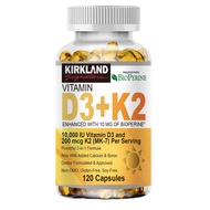 KIRKLAND Vitamin D3 K2 10000 IU D3 + 200mcg K2 MK7 Thực phẩm bổ sung hỗ trợ miễn dịch với BioPerine