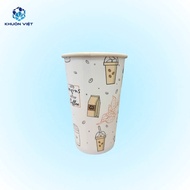 [KV] Ly giấy 14oz~420ml - Lốc 50 ly giấy có họa tiết