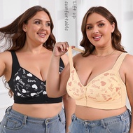 A-G cup size 36-52 plus size printed bra hot item large cup vest style front button bra without stee