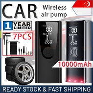 [✅SG Ready Stock] 10000mAh Electric Air Compressor Inflator Car Or Bicycle Pump Wireless Air Pump Car Air Pump Tyre Pump