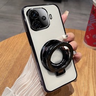 For iQOO Z9 Z9x Turbo 5G Z 9 Z 9x iqz9 2024 Flash Plating Bracket + Bling Bling Casing Protective So