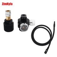 ZIMAKYFA | HPA CO2 Regulator with 100cm 40 Inches Low Pressure SLP FLEX Remote Hose Line to .825"-14