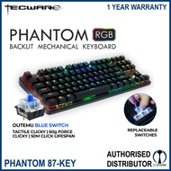 TECWARE Phantom 87 / 104 RGB Mechanical Gaming Keyboard in 3 Color Switches, 2020 Edition