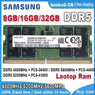 Samsung Notebook DDR5 RAM 8GB 16GB 32GB 4800MHz 5200MHz 5600MHz Original SODIMM Non-ECC 1.1V 262Pins