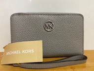 Michael Kors 荔枝皮 灰色 長銀包