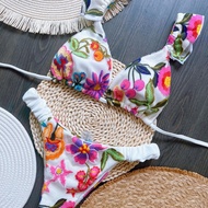 Mesh Multicolor Embroidered Fabric Flying Bikini Suit Lace European American Fashion biquini