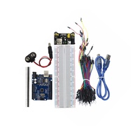 [HOT ITEM ] starter Kit Uno R3 MB-102 830 points Breadboard 65 Flexible jumper wires USB Cable and 9