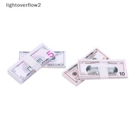 [new] 100Pcs/set 1:12 Dollhouse 5/10/20/50/100 Dollar Currency Banknotes Model Decor [vn]