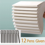 12 free pens, 600-sheet bulk pack of 80GSM premium B5/A4 draft paper, suitable for calculations, dra