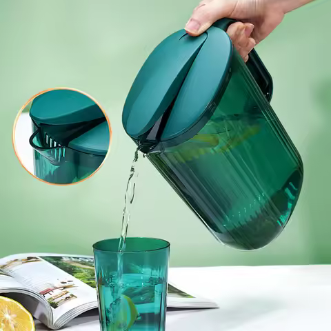 2200ml Cool Water Jug Transparent Refrigerator Water Kettle And Cups Water Pot With Handle Large Cap