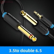 [COD] 3.5mm To Dual 6.5mm Audio Cable, Y Splitte 2 in 1 3.5mm To 6.5mm Audio Splitter Cable, Portabl