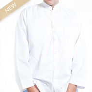 Premium baju koko pria putih lengan panjang polos baju Koko putih
