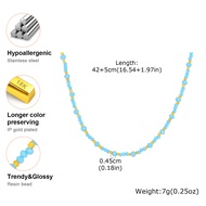 Vnox Boho Turquoise Beaded Necklace Set Hypoallergenic Waterproof Jewelry for Women Fashionable Gift