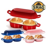 Cast Iron Enamel pot Double Dutch Oven for Sourdough Bread Baking, 2.6QT for Sourdough Bread Baking 