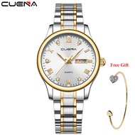 CUENA Jam Tangan Pria Anti Air Original dengan Tanggal Tali Baja Tahan Karat Jam Cowok Dewasa 6122