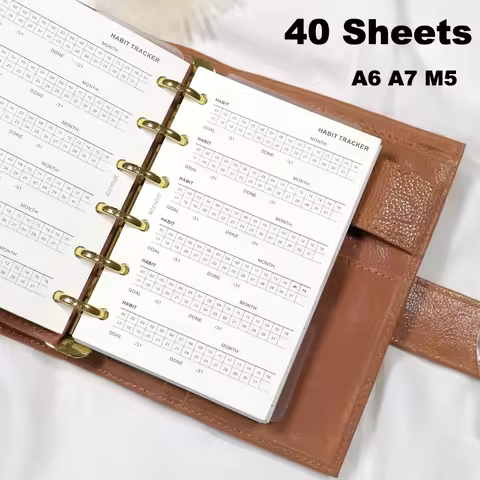 40 Sheets A6 A7 M5 Habit Tracker Refills Single Habit Monthly Tracking Planner Inserts Goal Setting 