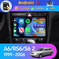 Android 15 Carplay Auto For Audi A6 C5 1997 - 2004 S6 2 1999 - 2004 RS6 2002 - 2006 Car Radio GPS Pl