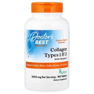✈️[iherb] Doctor's Best Type 1 and Type 3 Collagen and Vitamin C 180 Tablets❤️Taiwan Ready Stock+Pre