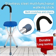【❤️Hot Sell】[Foldable And Portable]German Aluminum Walking Stick With Seat Elderly Cane Chair Walking Cane Stool