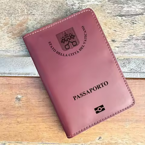 Handmade Vatican City Men Vintage Passport Holder Case Genuine Leather The Vatican City State Passpo