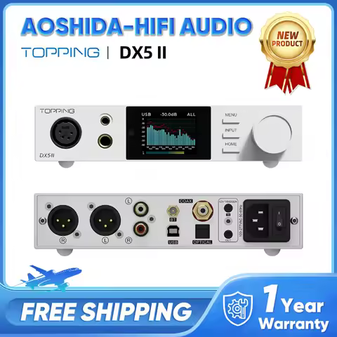 TOPPING DX5 II Fully Balanced DAC & Headphone Amp Combo Dual ES9039Q2M DSD512 PCM768kHz LDAC Decoder