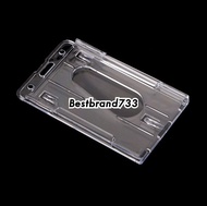 Card Id Case 10X6Cm Transparent Badge Holder Vertical Hard Plast O9R7L