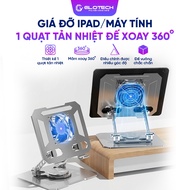 [MALL] GLOTECH Heatsink Stand GD_03: 360 rotation, 1 quiet fan, for iPad/Computer..